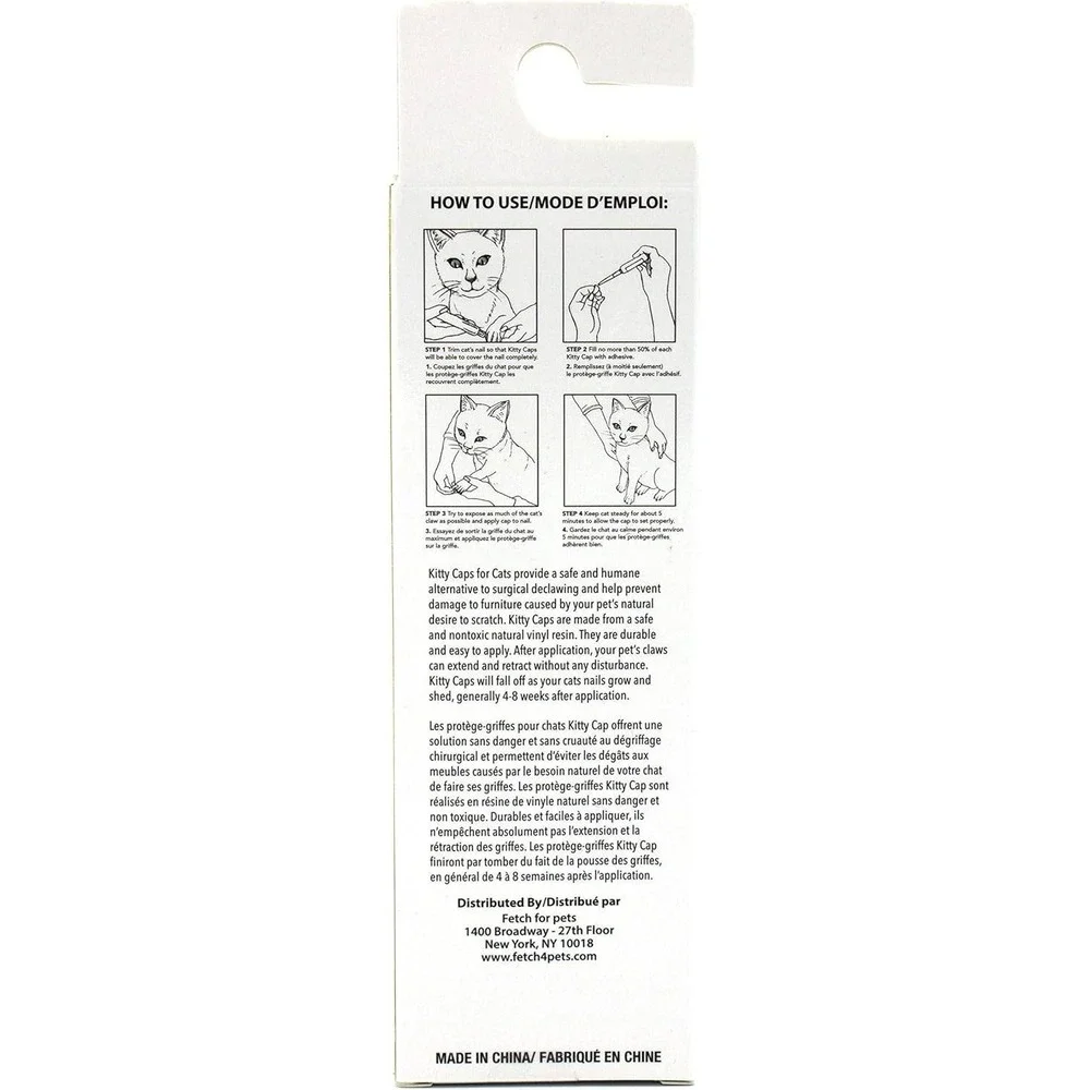 Kitty Caps Nail Caps for Cats Extra Small XS Pink & Purple under 5 lbs - 2 PACK!